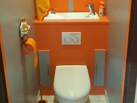 Wand WC mit integriertem WiCi Bati Handwaschbecken - Herr D (Frankreich - 76)